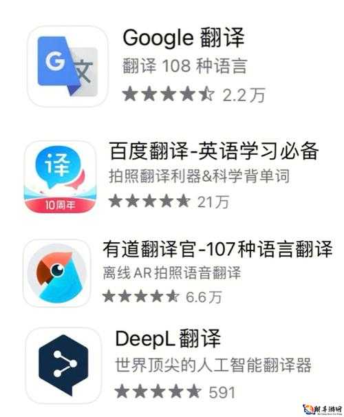 十大翻译软件排名：谷歌、百度、有道等